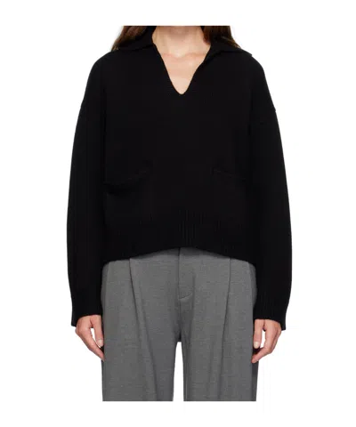Rag & Bone Lapel Knitted Polo Shirt In Black