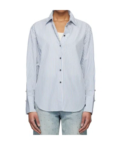 Rag & Bone Lapel Long Sleeve Shirt In White