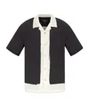 Rag & Bone Lapel Short Sleeve Shirt In Navy