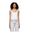 Rag & Bone Michal Linen Scoop Neck Muscle Tank In White