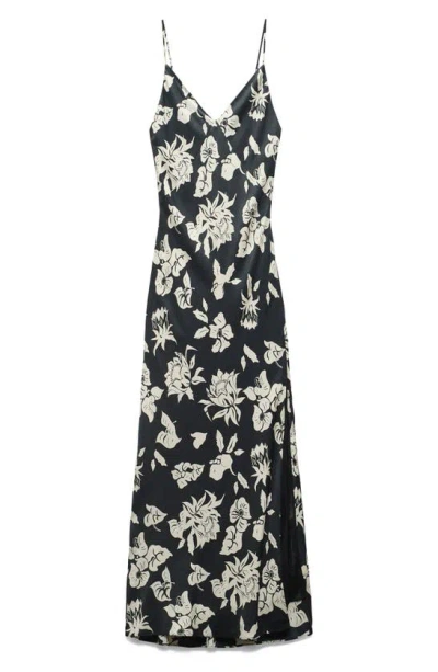 Rag & Bone Black Larissa Midi Dress In Black Floral