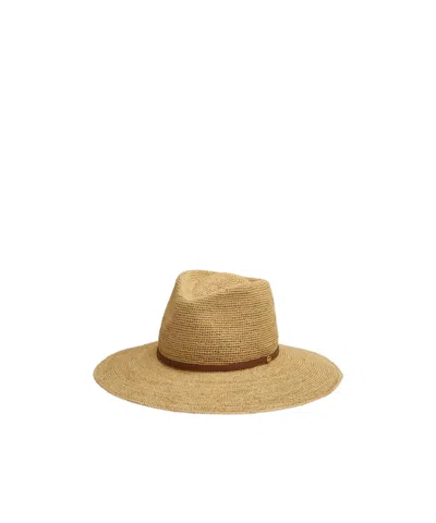 Rag & Bone Leather-trimmed Wide-brim Raffia Hat
