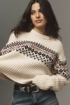 Rag & Bone Leigh Fair Isle Crewneck Sweater In White