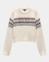 Rag & Bone Leigh Fair Isle Crewneck Sweater In Ivory
