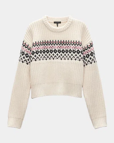 Rag & Bone Leigh Fair Isle Crewneck Sweater In White