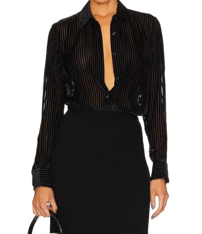 Rag & Bone Lila Burnout Shirt In Black