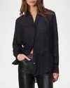 Rag & Bone Lila Long-sleeve Burnout Shirt In Black