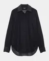 Rag & Bone Lila Long-sleeve Burnout Shirt In Black