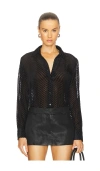 Rag & Bone Lila Long-sleeve Burnout Shirt In Black