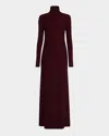 Rag & Bone Lilith Metallic Long Sleeve Turtleneck Maxi Sweater Dress In Burgundy