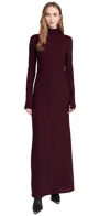 Rag & Bone Lilith Metallic Long Sleeve Turtleneck Maxi Sweater Dress In Burgundy