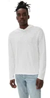 Rag & Bone Linen Blend Classic Hoodie Chalk