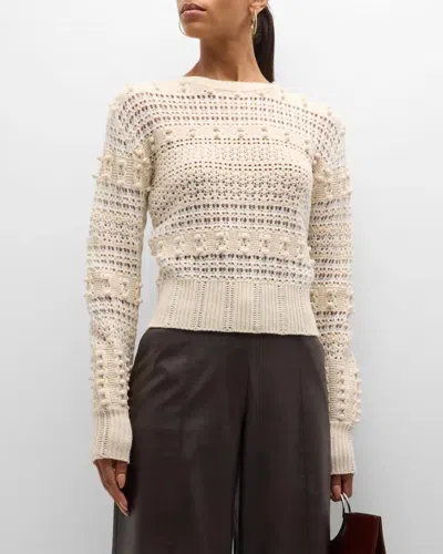 Rag & Bone Lo Long-sleeve Crewneck Sweater In White