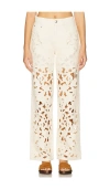 Rag & Bone Womens Blue Logan Floral Cut-out Wide-leg Denim Jeans