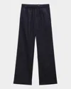 Rag & Bone Navy Logan Linen-blend Beach Lounge Pants In Salute
