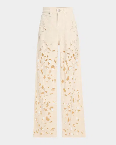 Rag & Bone Logan Mid-rise Floral Cut-out Jeans