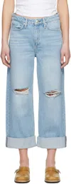 Rag & Bone Blue Logan Mid-rise Jeans In Blue