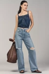 Shop Rag & Bone Logan Mid-rise Wide-leg Jeans In Blue
