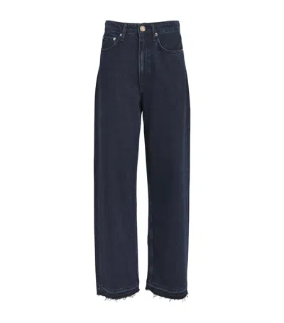 Rag & Bone Logan Mid-rise Wide-leg Jeans In Navy