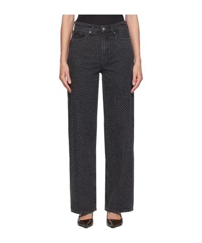 Rag & Bone Logan Wide-leg Denim Pants In Black