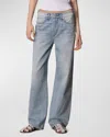 Rag & Bone Logan Crystal Embellished Wide Leg Jeans In Mistywjewe