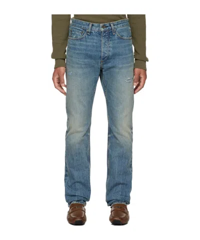 Rag & Bone Logo Button Jeans In Blue
