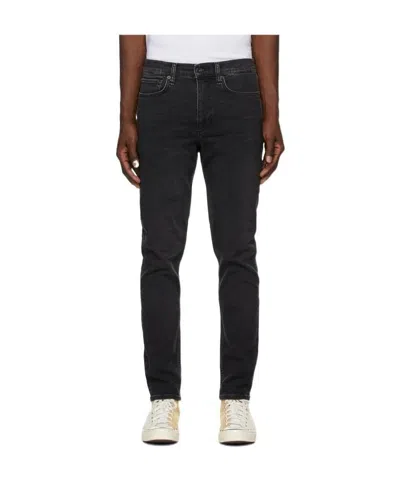 Rag & Bone Logo Mid-waist Jeans In Black
