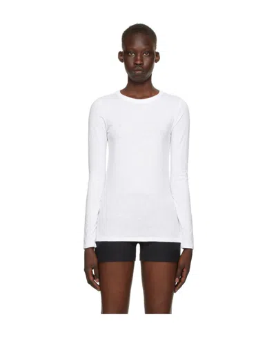 Rag & Bone Logo Round Collar Long-sleeved T-shirt In White
