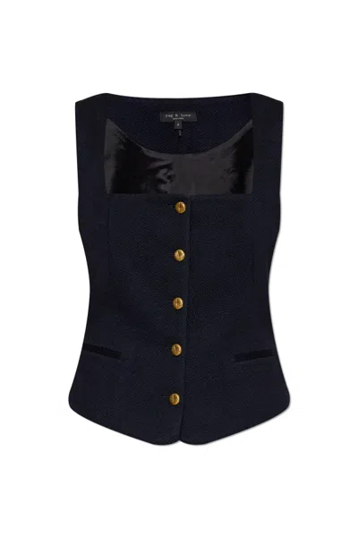 Rag & Bone Logo Vest In Black