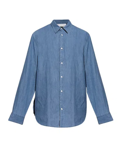 Rag & Bone Long-sleeved Cotton Shirt In Blue