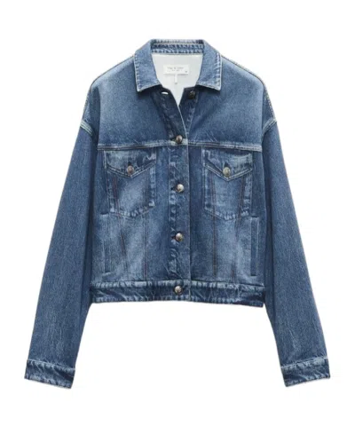 Rag & Bone Long-sleeved Denim Coat In Blue