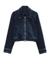 Rag & Bone Long-sleeved Denim Jacket In Black