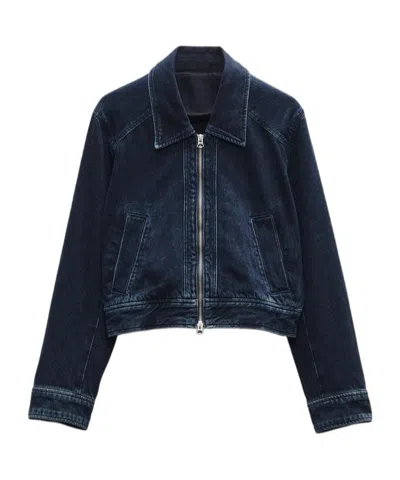 Rag & Bone Long-sleeved Denim Jacket In Black