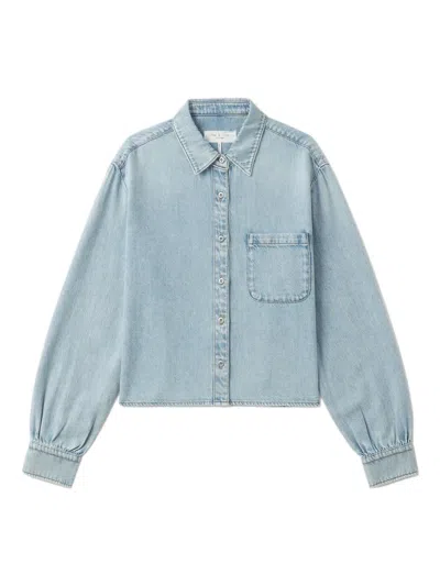 Rag & Bone Long-sleeved Denim Shirt In Blue
