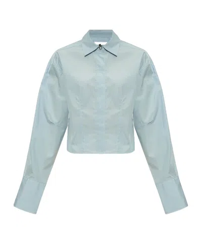 Rag & Bone Claudia Long-sleeve Cotton Shirt In Blue
