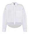 Rag & Bone Beatrice Cropped Poplin Organza Shirt In White In White