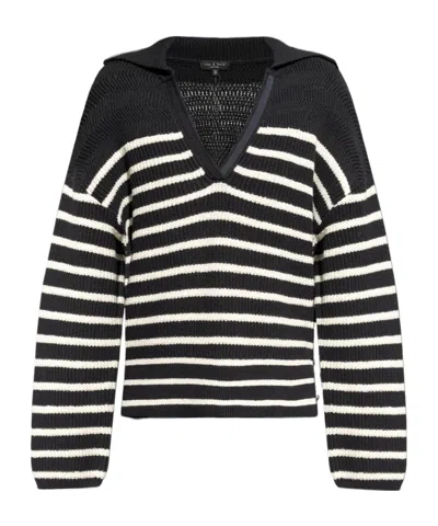 Rag & Bone Long-sleeved Sweater In Navy