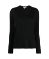 Rag & Bone Hudson Fine-knit Sweatshirt In Black