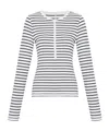 Rag & Bone The Knit Stripe Henley Top In White
