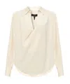 Rag & Bone Phillipa Draped Long-sleeve Blouse In White