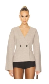 Rag & Bone Lori Wool-blend Cardigan In 燕麦色