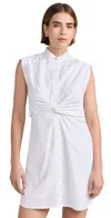 Rag & Bone Louisa Twisted Cotton-poplin Mini Shirt Dress In White