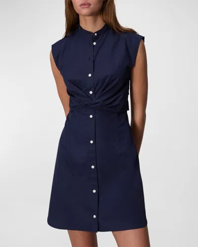 Rag & Bone Louisa Sleeveless Poplin Mini Dress In Blue