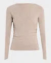 Rag & Bone Luca Draped Knit Long-sleeve Top In Mushroom