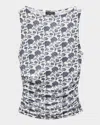 Rag & Bone Luca Printed Shirred Tank In Salutemult