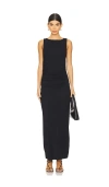 Rag & Bone Luca Shirred Midi Dress In Black