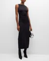 Rag & Bone Luca Shirred Midi Dress In Blk
