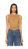 Rag & Bone Luca Shirred Tank In Tan