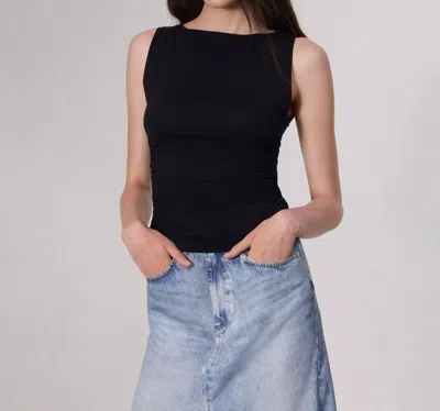 Rag & Bone Luca Shirred Tank In Black