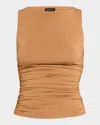 Rag & Bone Luca Shirred Tank Top In Khaki